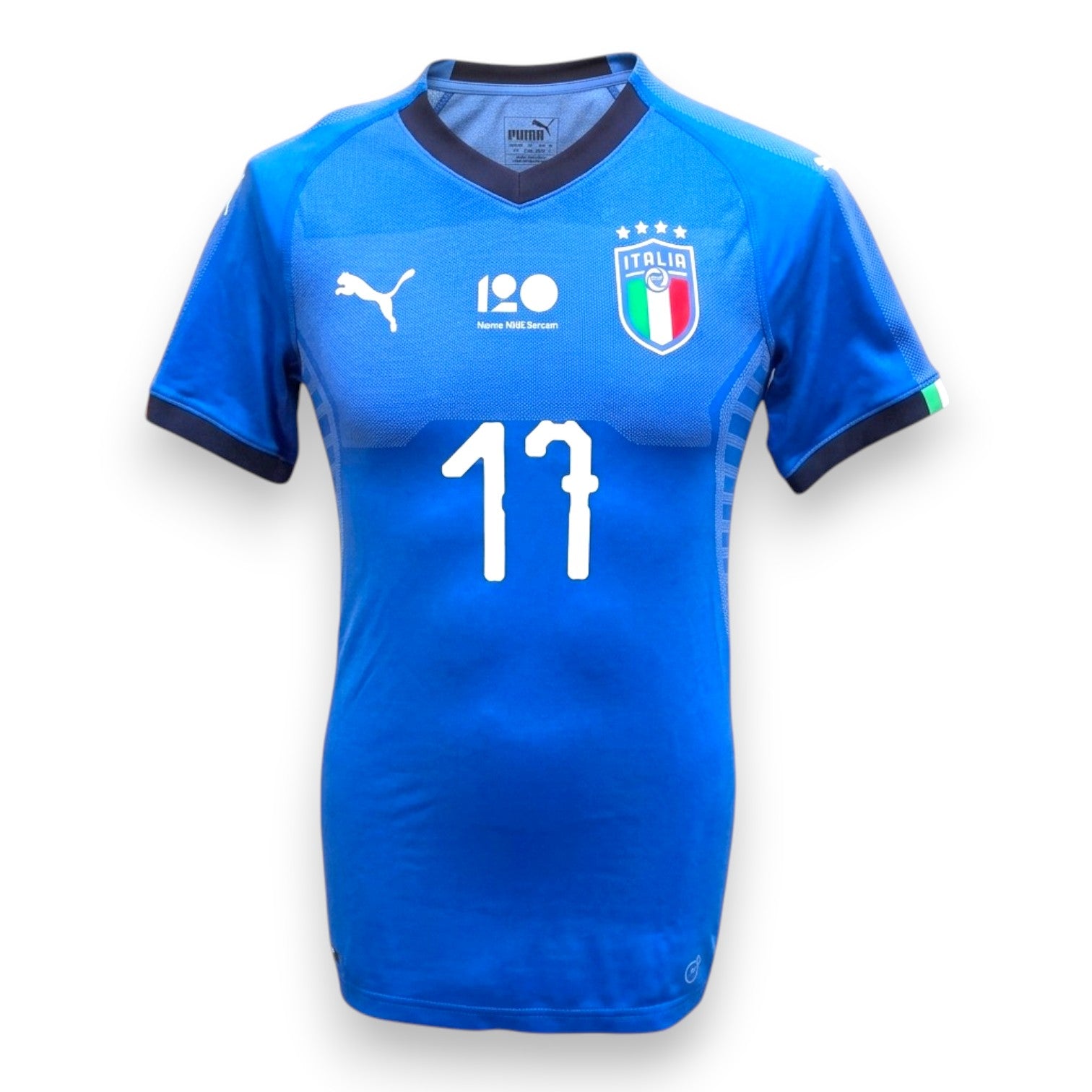 Retro maglia Italia Home 2018-19 numero 17 Ciro Immobile Player Issued – Puma – cimelio Nazionale italiana