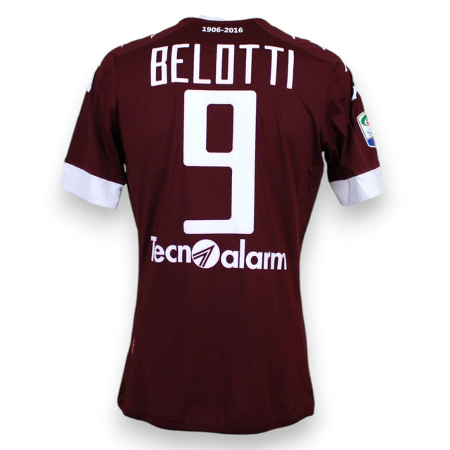 Dettaglio retro maglia Torino 2015-16 Andrea Belotti numero 9 – nameset ufficiale bianco – sponsor Tecnolarm