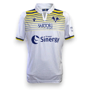 Maglia Hellas Verona Third 2019-20 Matteo Pessina Player Issued – Macron – fronte maglia bianca dettagli gialloblu – condizioni Excellent