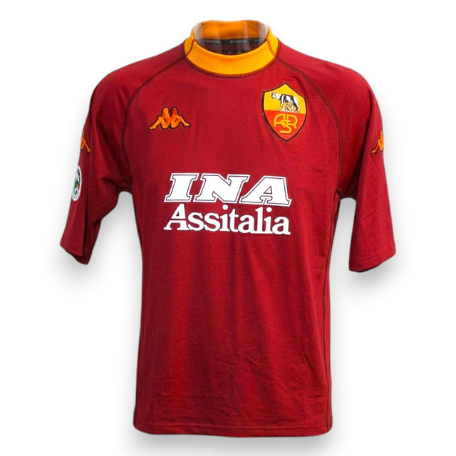 Maglia AS Roma Home 2000-01 Player Issued – Kappa – sponsor INA Assitalia – patch Lega Calcio – stagione Scudetto