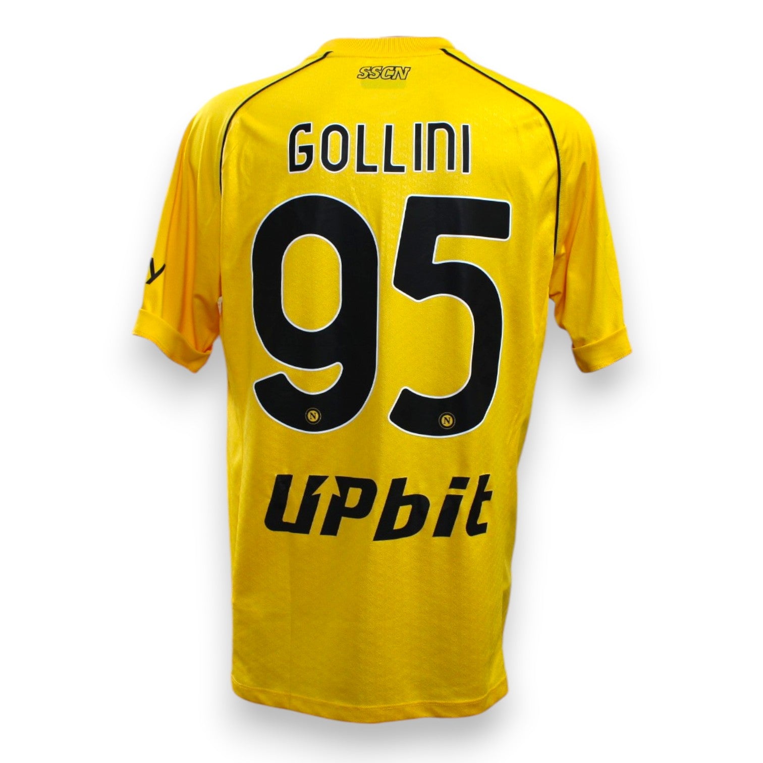 Retro maglia portiere Napoli 2023-24 numero 95 Gollini Player Issued – sponsor Upbit – EA7 – cimelio Serie A