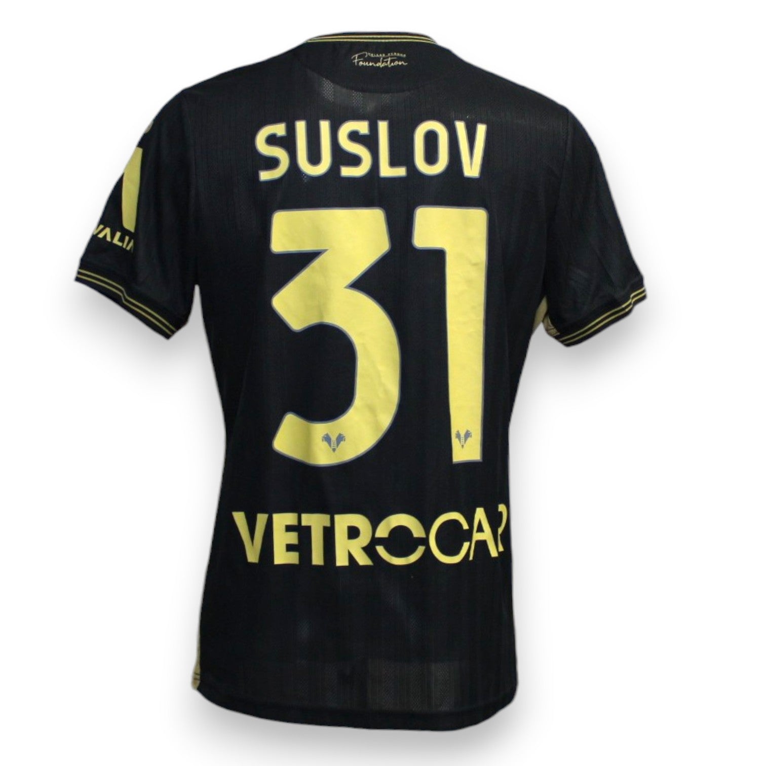 Retro maglia Hellas Verona Third 2024-25 numero 31 Suslov Player Issued – sponsor Vetrocar – Joma – cimelio Coppa Italia