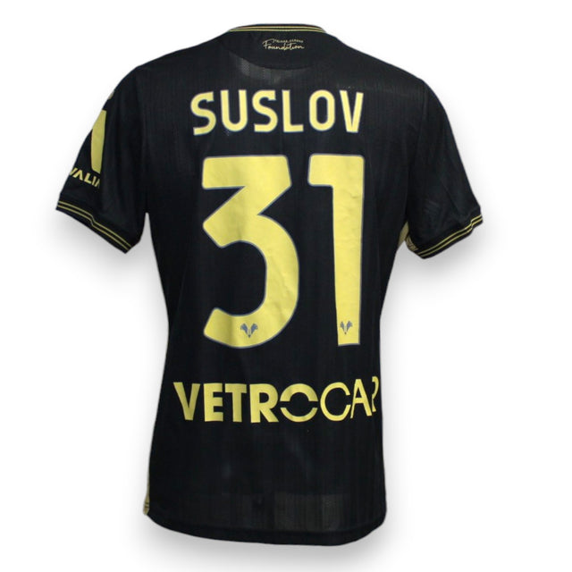 Retro maglia Hellas Verona Third 2024-25 numero 31 Suslov Player Issued – sponsor Vetrocar – Joma – cimelio Coppa Italia
