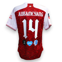 Retro maglia Arsenal 2020-21 numero 14 Aubameyang Player Issued – patch Black Lives Matter NHS Heads Up – cimelio FA Cup