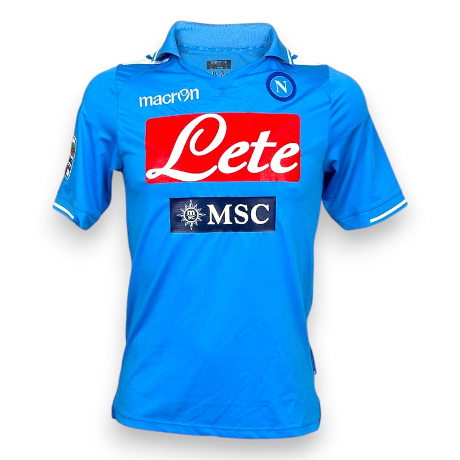 Maglia SSC Napoli Home 2011-12 Player Issued – Macron – sponsor Lete MSC – patch Serie A TIM – condizioni Excellent