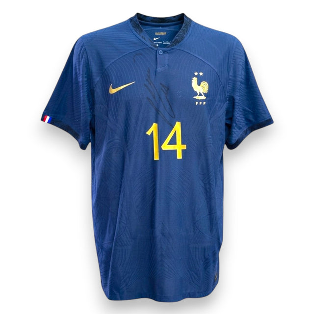 Maglia Francia Home 2022-23 Store autografata Adrien Rabiot numero 14 – Nike Dri-FIT ADV – due stelle – World Cup 2022