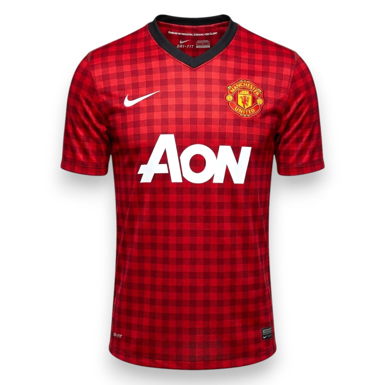 Maglia Manchester United Home 2012-13 Store Nemanja Vidić numero 15 – Nike Dri-Fit – sponsor AON – taglia L – Premier League