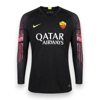 Maglia portiere AS Roma GK Home 2018-19 Player Issued maniche lunghe – Nike Gardien II – sponsor Qatar Airways – nero e rosa – condizioni Excellent
