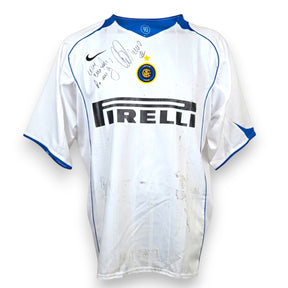 Maglia Inter Away 2004-05 Store autografata Adriano numero 10 Nike Pirelli – dedica e firma originale sul petto – taglia XL – condizioni Good