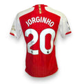 Retro maglia Arsenal Home 2023-24 nameset Jorginho 20 con autografo originale – Premier League – cimelio autentico