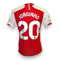 Retro maglia Arsenal Home 2023-24 nameset Jorginho 20 con autografo originale – Premier League – cimelio autentico