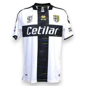 Maglia Parma Calcio Home 2021-22 Player Issued – Erreà – sponsor Cetilar – croce nera con striature blu oro – patch Serie B – condizioni Excellent