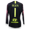Retro maglia portiere AS Roma 2018-19 numero 1 Olsen Player Issued – sponsor Hyundai giallo limone – Nike – cimelio Serie A