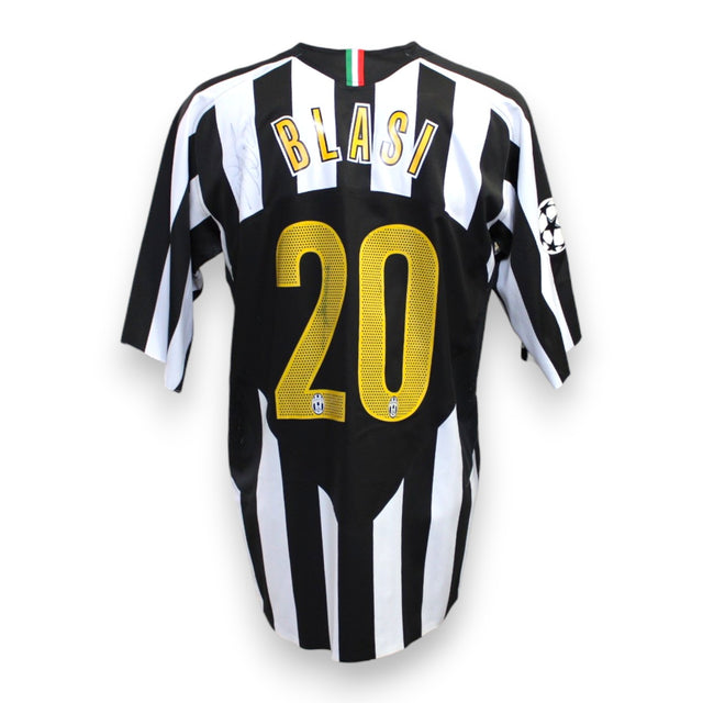 Retro maglia Juventus 2004-05 numero 20 Manuele Blasi autografata originale – autografo su striscia bianca – Player Issued Nike