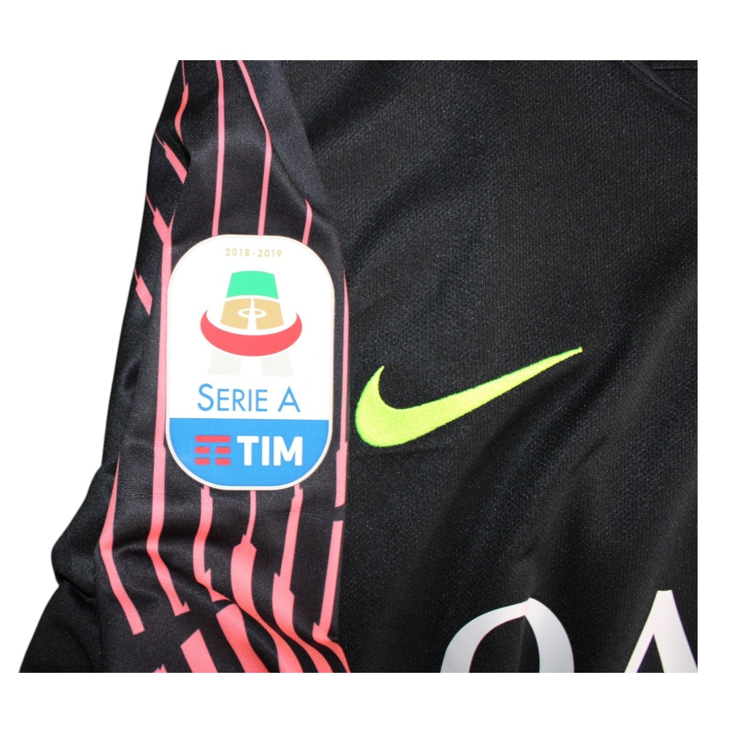 Patch Serie A TIM 2018-2019 maglia portiere AS Roma GK Player Issued Nike – swoosh giallo limone – dettaglio fornitura squadra