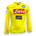 Maglia SSC Napoli Away 2017-18 Player Issued maniche lunghe – Kappa Kombat – sponsor Lete Garofalo – patch Serie A TIM – gialla – condizioni Excellent