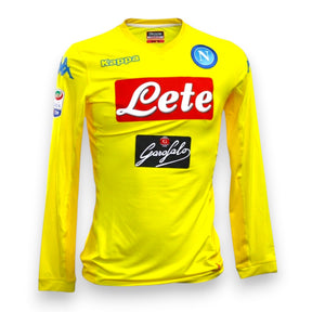 Maglia SSC Napoli Away 2017-18 Player Issued maniche lunghe – Kappa Kombat – sponsor Lete Garofalo – patch Serie A TIM – gialla – condizioni Excellent