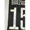 Dettaglio autografo originale Andrea Barzagli maglia Juventus 2017-18 Player Issued – firma su numero 15 – cimelio autentico