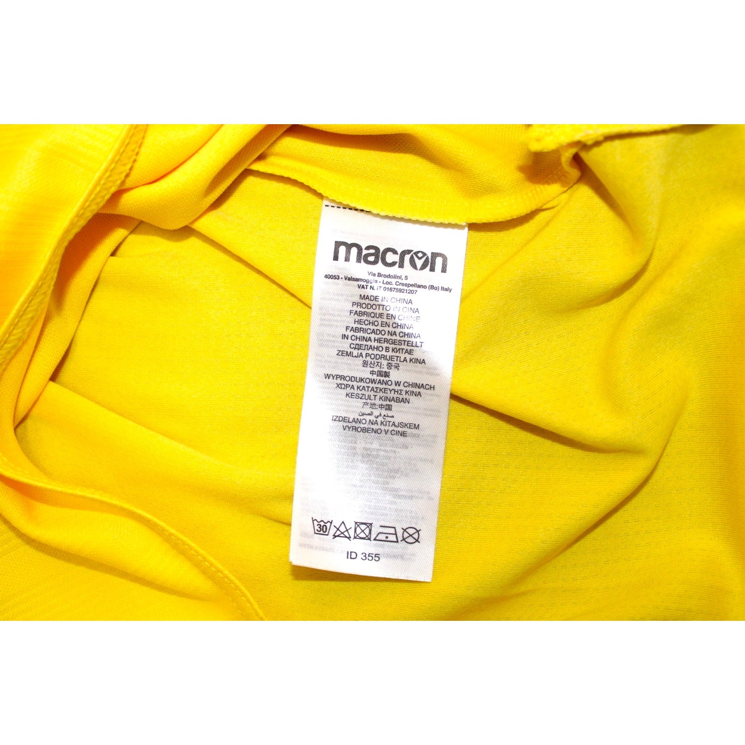 Etichetta lavaggio maglia Hellas Verona 2020-21 Macron – Made in China – cimelio autografato da collezione
