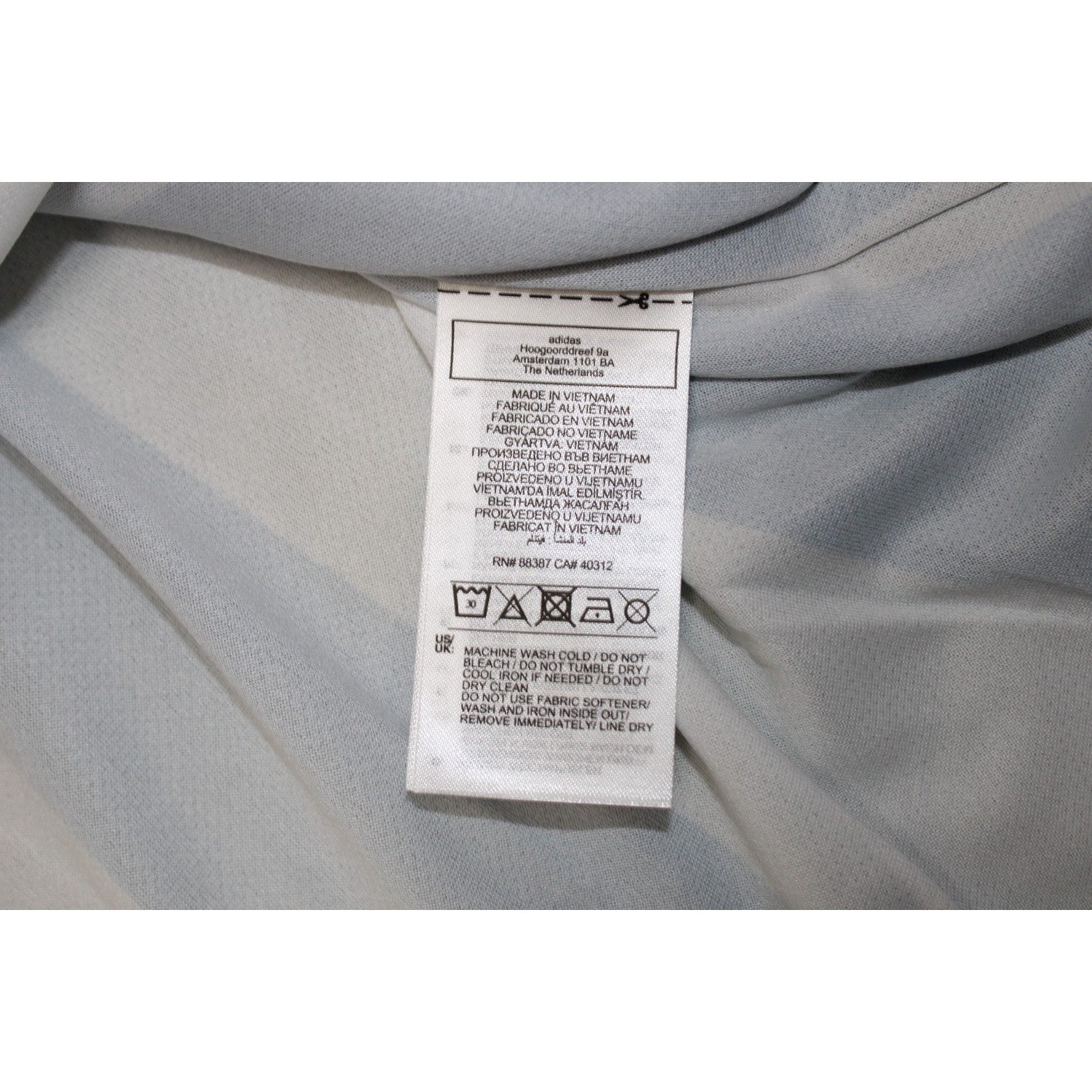 Etichetta composizione Adidas maglia Argentina Home 2022-23 – Made in Vietnam – 100% poliestere riciclato