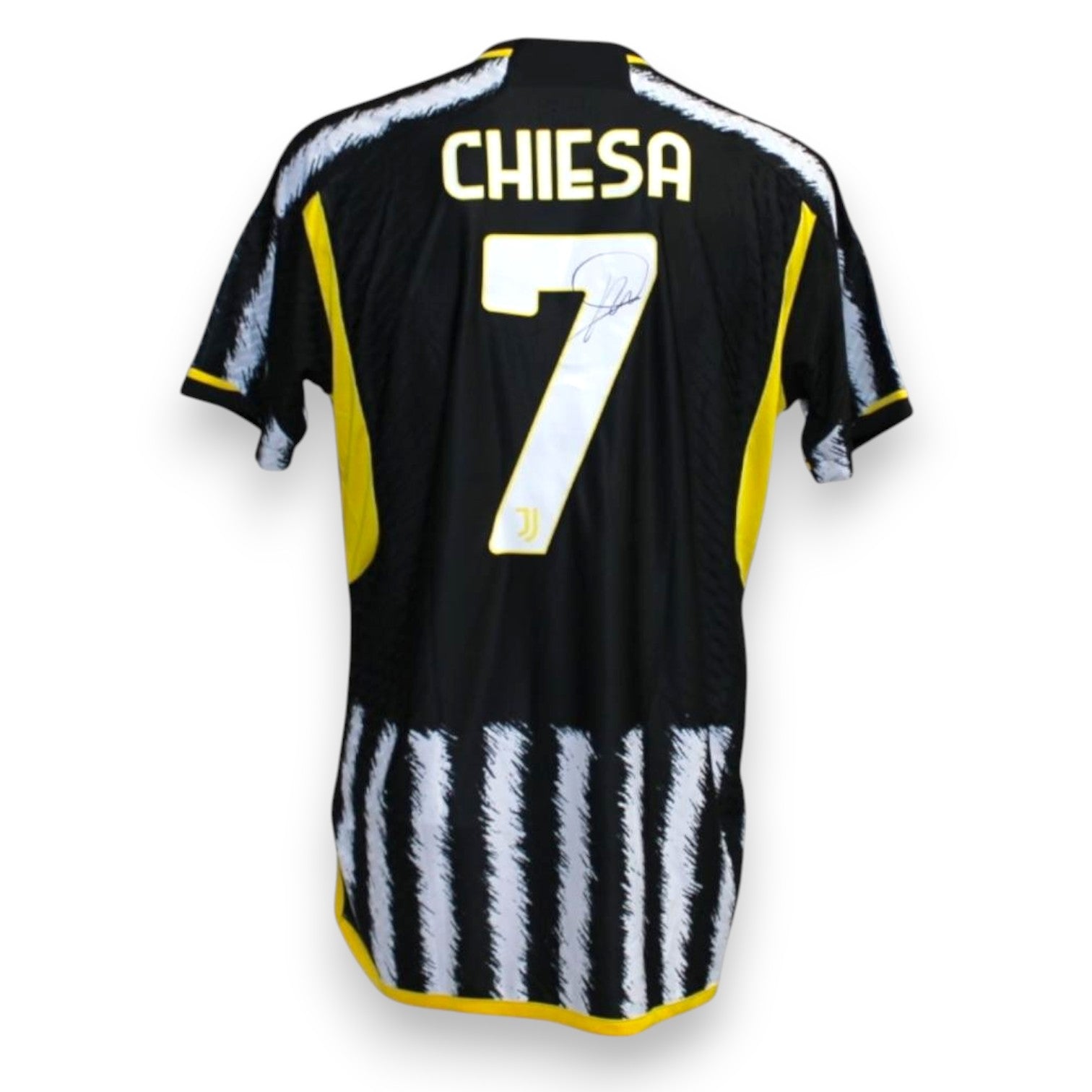 Retro maglia Juventus Home 2023-24 Federico Chiesa numero 7 autografata originale – autografo su numero 7 – COA Associazione Autografia incluso
