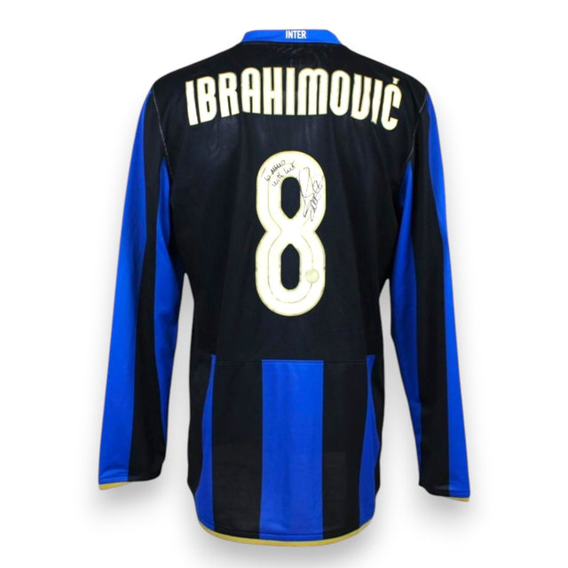 Retro maglia Inter 2008-09 numero 8 Ibrahimović Player Issued autografata – dedica originale pennarello nero – COA Incluso