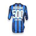 Retro maglia Inter 1998-99 nameset Bergomi 500 con dedica autografa originale in verde – 18-10-1998 – 500 presenze Inter