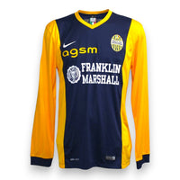 Maglia Hellas Verona Home 2014-15 Player Issued autografata Emil Hallfreðsson – Nike Dri-Fit navy con maniche gialle – sponsor AGSM e Franklin Marshall – condizioni Excellent