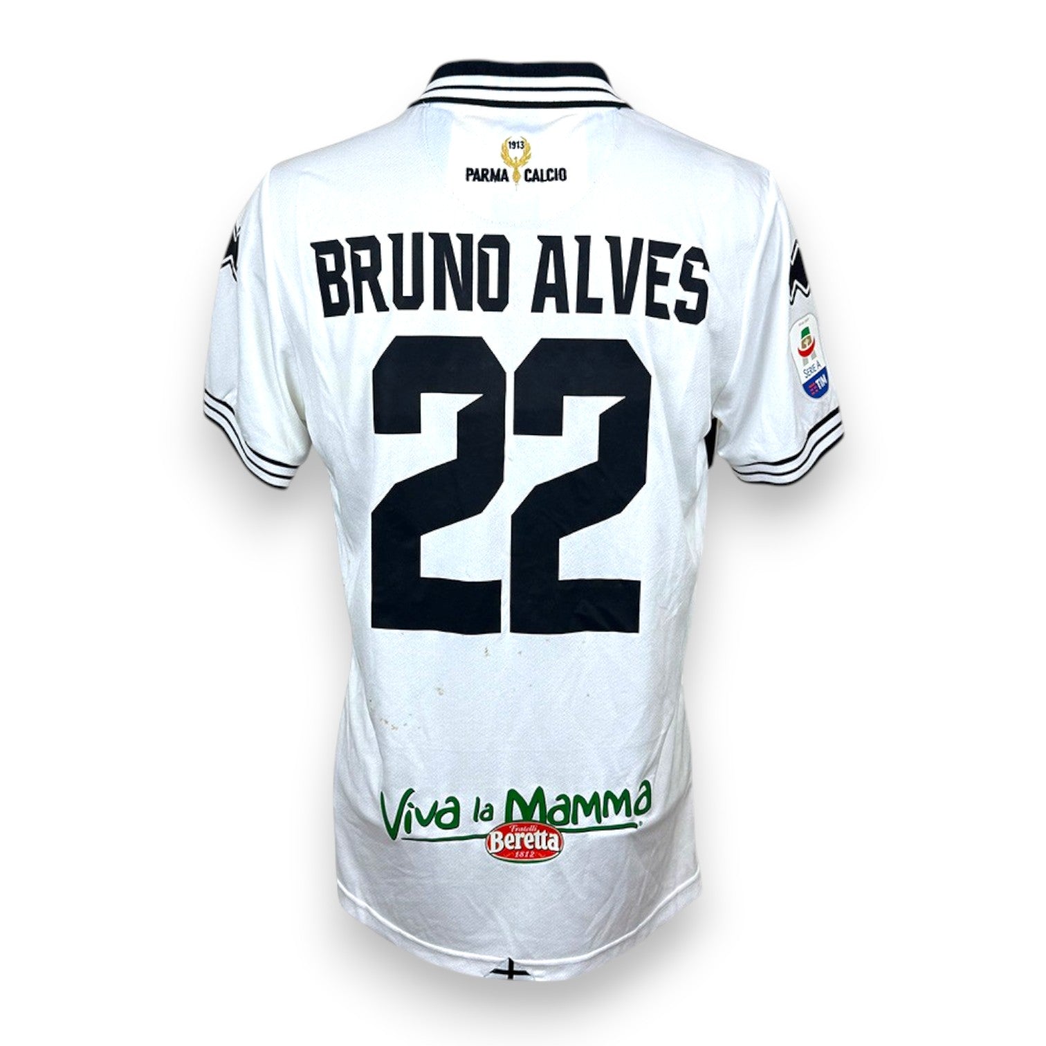 Retro maglia Parma Calcio 2018-19 numero 22 Bruno Alves Player Issued – sponsor Viva la Mamma Beretta – Erreà – cimelio Serie A