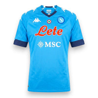 Fronte maglia SSC Napoli Home 2020-21 Player Issued Andrea Petagna numero 37 – Kappa Lete MSC – azzurro