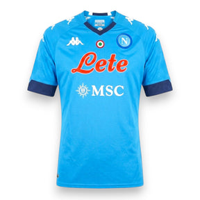 Fronte maglia SSC Napoli Home 2020-21 Player Issued Andrea Petagna numero 37 – Kappa Lete MSC – azzurro