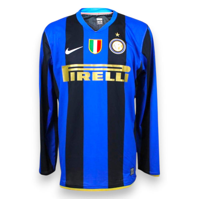 Maglia Inter Home 2008-09 Player Issued manica lunga Nike – Pirelli – Scudetto – patch UCL – taglia XL – condizioni Excellent