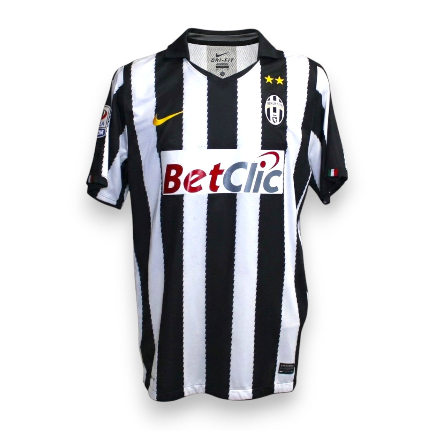 Maglia Juventus Home 2010-11 Player Issued Vincenzo Iaquinta numero 9 autografata – Nike Dri-Fit – design zigzag BetClic – Serie A