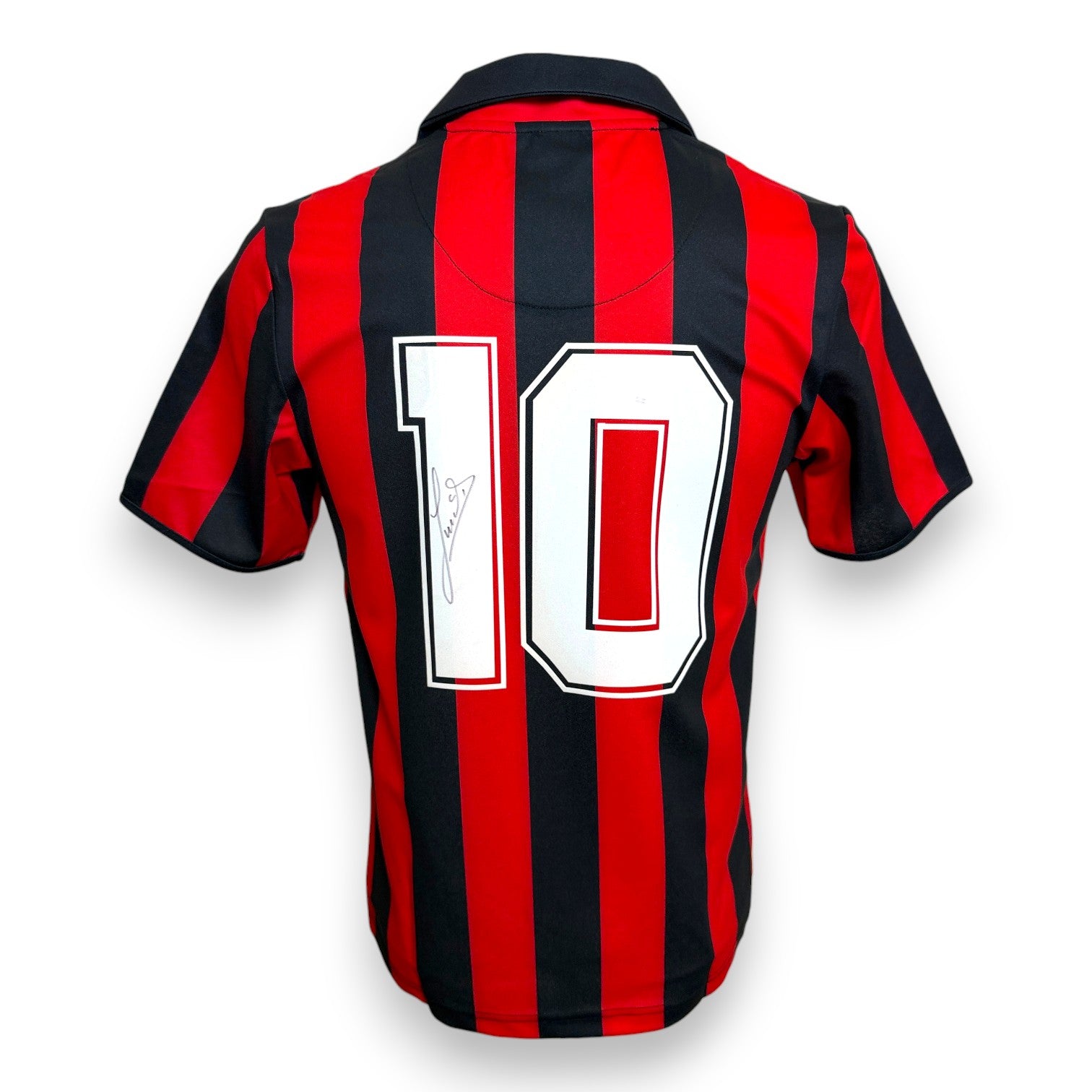 Retro maglia AC Milan 1988-89 Heritage numero 10 autografata Ruud Gullit – pennarello scuro – Official Licensed Product