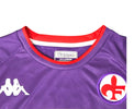 Colletto rosso della maglia Fiorentina 2021/22 con etichetta Kappa XX Large, dicitura Gara e giglio