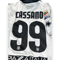 Dettaglio retro maglia Parma 2014-15 nameset CASSANO numero 99 – patch Serie A TIM manicotto destro – sponsor Piazza Italia
