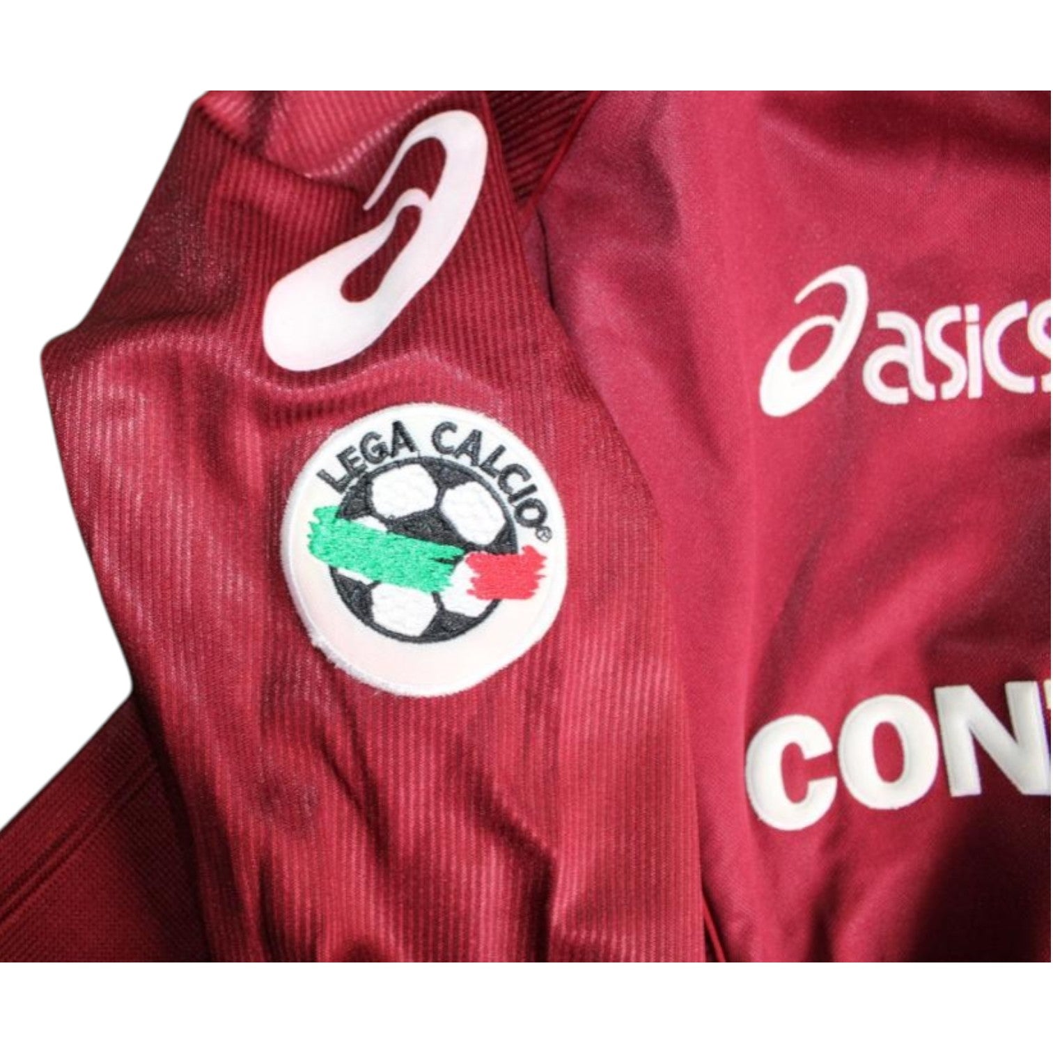 Dettaglio patch Lega Calcio maglia Torino Home 2001-02 Player Issued Asics – sponsor Conto Arancio – manica lunga