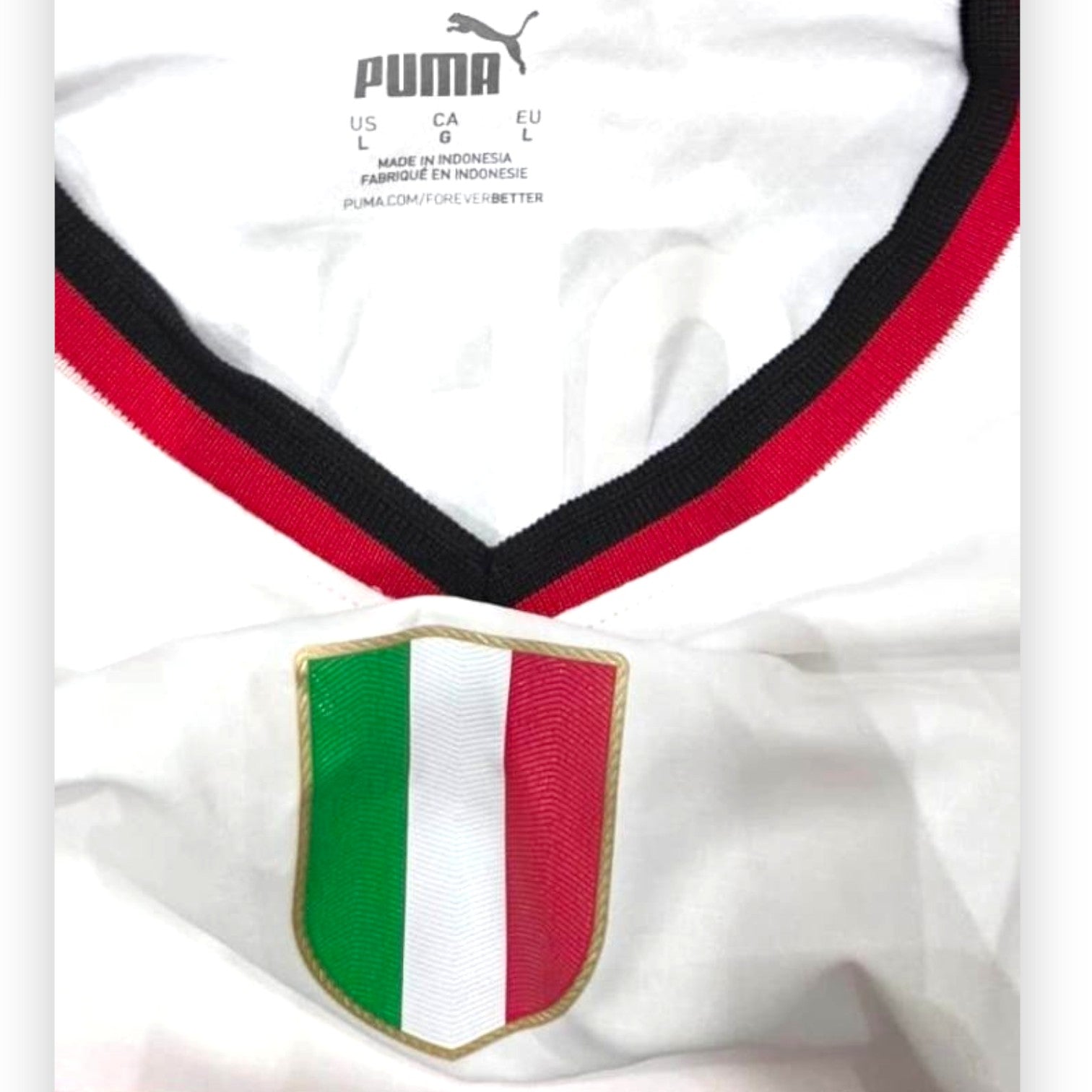 Etichetta interna maglia AC Milan Away 2022-23 Puma – taglia L – Made in Indonesia – Store originale