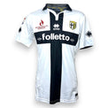Fronte maglia Parma Home 2014-15 Store Erreà – sponsor Folletto Vorwerk – Energyti Group – stemma Parma FC – patch Serie A TIM