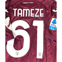 Patch ufficiale Serie A Enilive maglia Torino FC 2024-25 Match Worn – Tameze numero 61
