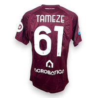 Retro maglia Torino FC Home 2024-25 Match Worn Tameze numero 61 – patch Serie A Enilive – sponsor Acrobatica – Joma