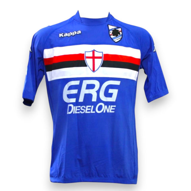 Fronte maglia Sampdoria Home 2005-06 Player Issued Kappa – sponsor ERG Diesel One – stemma UC Sampdoria – Serie A