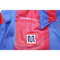 Dettaglio logo Meyba ricamato maglia FC Barcelona Home 1981-82 Player Issued – primo kit Barça con logo sponsor tecnico visibile