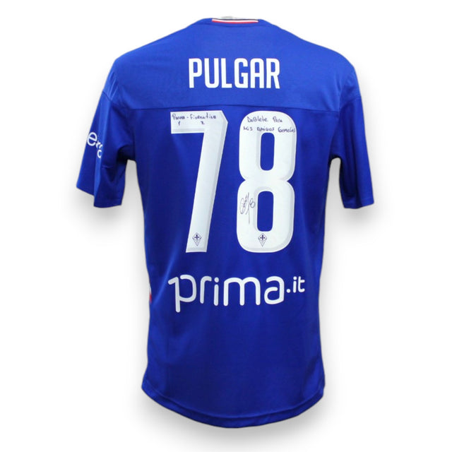 Retro maglia Fiorentina Fifth 2019-20 nameset Pulgar 78 con dedica autografa originale – Serie A – cimelio autentico