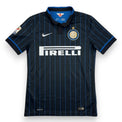 Maglia Inter Home 2014-15 Player Issued Osvaldo N.7 – Nike Dri-Fit – sponsor Pirelli – polo collar pinstripes nero blu
