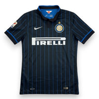 Maglia Inter Home 2014-15 Player Issued Osvaldo N.7 – Nike Dri-Fit – sponsor Pirelli – polo collar pinstripes nero blu