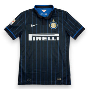 Maglia Inter Home 2014-15 Player Issued Osvaldo N.7 – Nike Dri-Fit – sponsor Pirelli – polo collar pinstripes nero blu