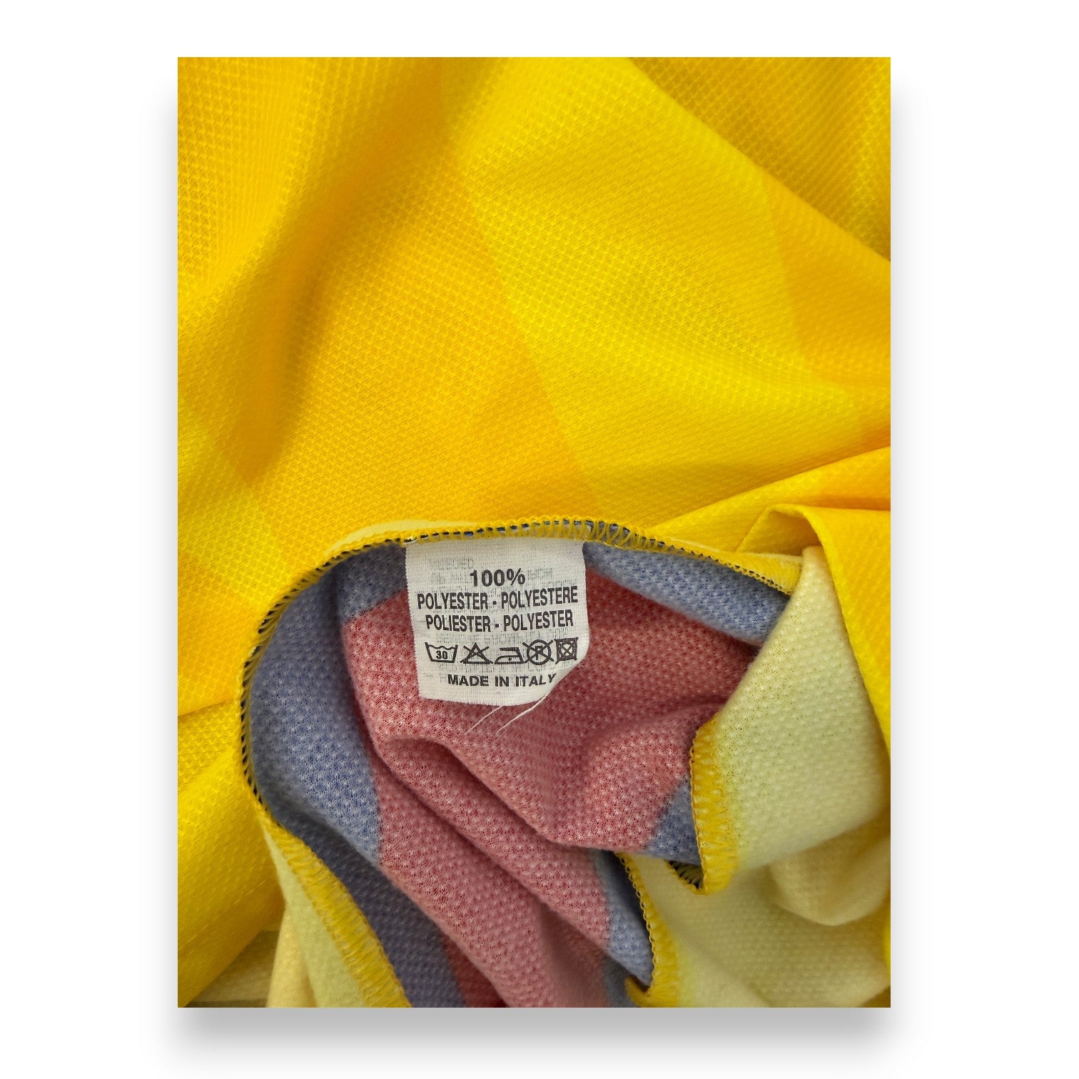 Etichetta interna maglia Bologna Away 1998-99 Diadora – 100% polyester – Made in Italy – autenticità vintage