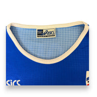 Dettaglio colletto girocollo bianco maglia Sampdoria 2003-04 Asics – etichetta Authentic Sport Apparel – Player Issued Palombo N.17