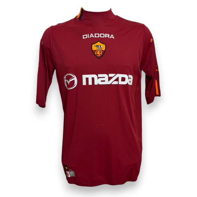 Fronte maglia AS Roma Home 2005-06 Diadora – sponsor MAZDA – stemma AS Roma classico – Player Issued Christian Panucci